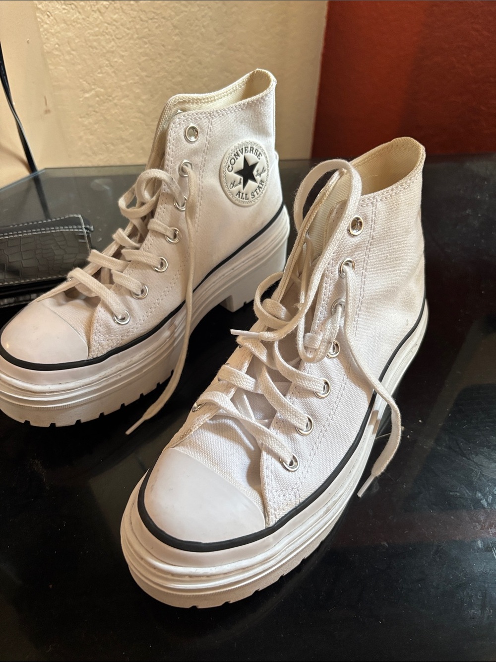 Converse White High-Top Platform Sneakers